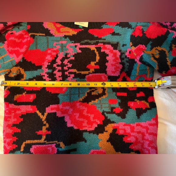 FARM Rio Women’s Lovers Apples Puff Sleeve Sweater, Multi Color, Size Small - Picture 8 of 8